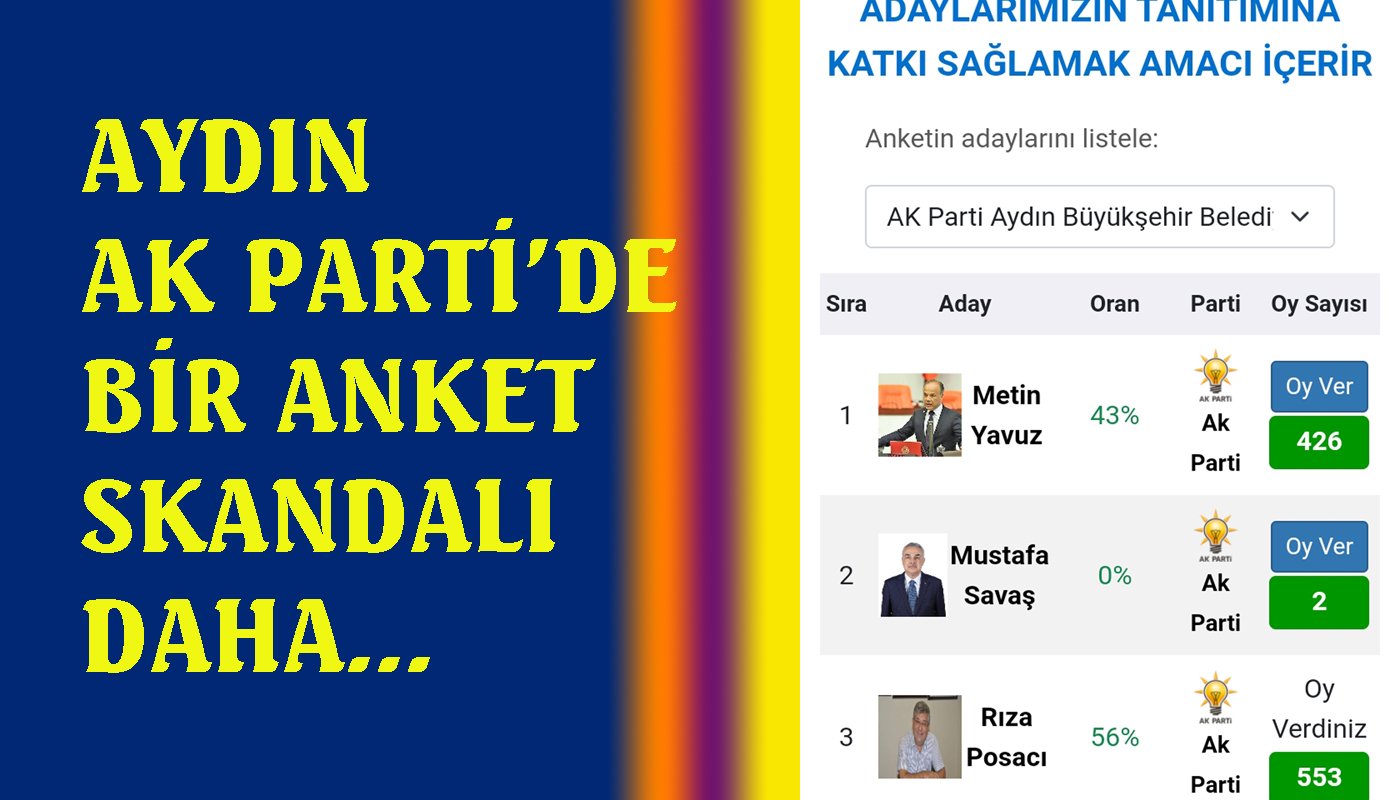 Aydın AK Parti’de bir anket skandalı daha