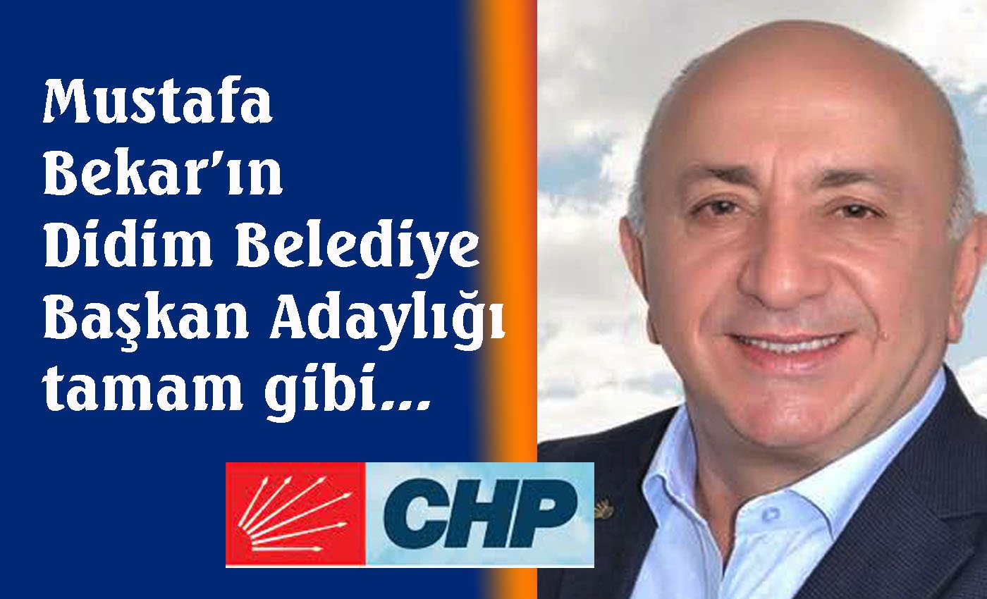 Didim CHP’de ibre Mustafa Bekar’ı gösteriyor