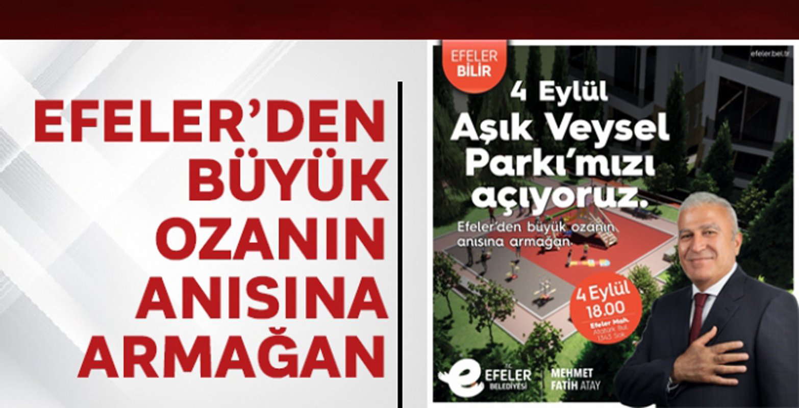 4 Eylül Aşık Veysel Parkı açılıyor